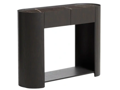 Hnědý dubový konzolový stolek Kave Home Nemore 120 x 40 cm