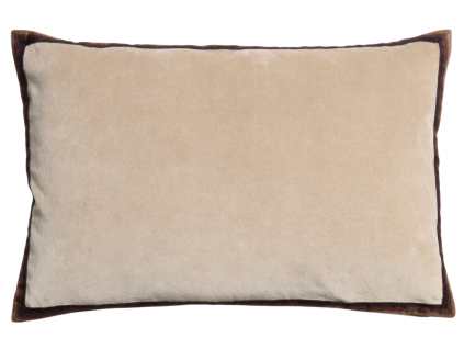 Béžový sametový povlak na polštář Kave Home Niroli 40 x 60 cm