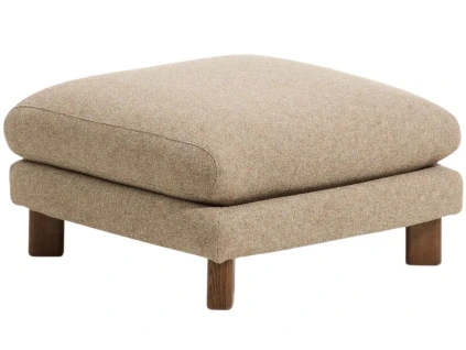 Hnědá podnožka Kave Home Vera 80 x 80 cm s ořechovou podnoží