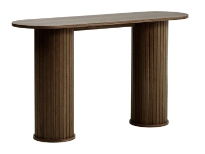 Tmavý dubový konzolový stolek Unique Furniture Nola 130 x 40 cm