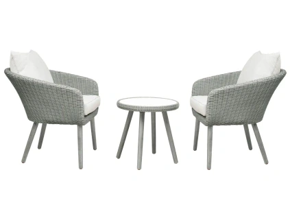 Set dvou světle šedých zahradních křesel a stolku Unique Furniture Bistro