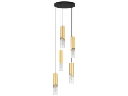 Zlaté závěsné světlo Nova Luce Modesto 33 cm