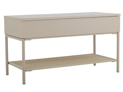 Béžová lakováná lavice s úložným prostorem Aveline 80 cm