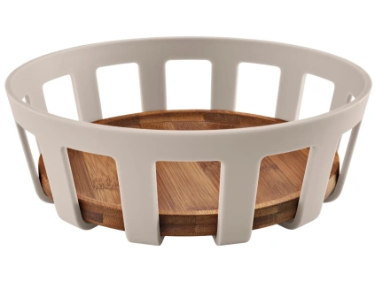 Béžový bambusový košík na pečivo Nordic Kitchen 22 cm