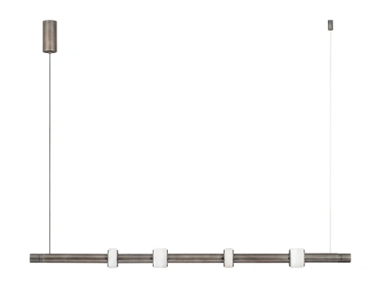 Tmavě šedé kovové závěsné LED světlo Nova Luce Marlow 122 cm