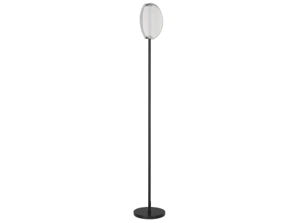 Kouřově šedá skleněná stojací LED lampa Nova Luce Noir 150 cm
