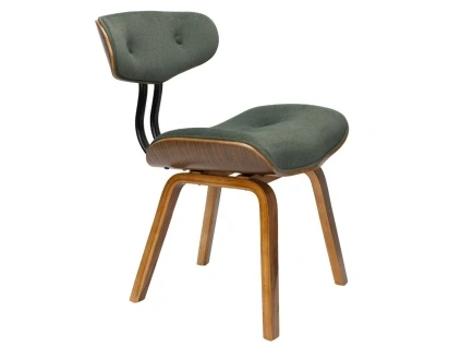 Zelená sametová jídelní židle BLACKWOOD WALNUT