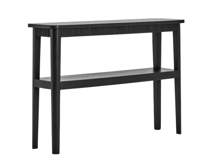 Černý dřevěný konzolový stolek Balance 130 × 35 cm