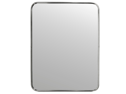 Stříbrné závěsné zrcadlo s kovovým rámem Mirror 80 × 60 cm