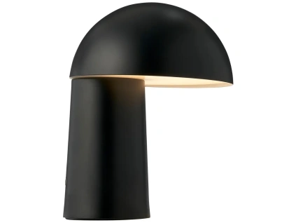 Černá kovová nabíjecí stolní LED lampa Faye