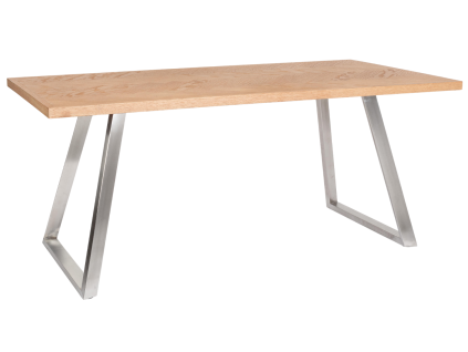 Dýhový jídelní stůl Bizzotto Dukat 180 x 90 cm se stříbrnou podnoží