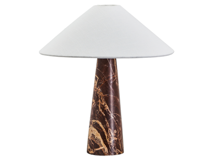 Hnědo-krémová mramorová stolní lampa Soffi 42 cm