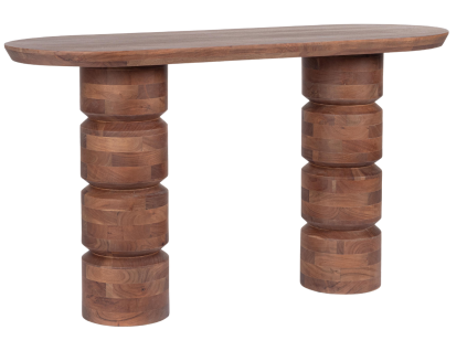 Hnědý dřevěný konzolový stolek Bizzotto Cortez 130 x 45 cm