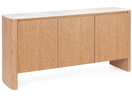 Dubová komoda Bizzotto Gavriel 160 x 42 cm s keramickou deskou