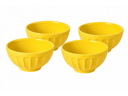 Set čtyř žlutých misek LATTE BOWLS 13 cm