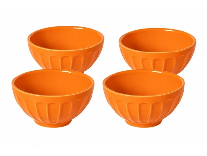 Set čtyř oranžových misek COSTA NOVA LATTE BOWLS 13 cm