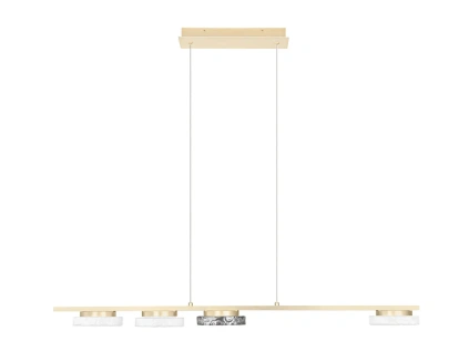 Zlaté kovové závěsné LED světlo Nova Luce Flossie 120 cm