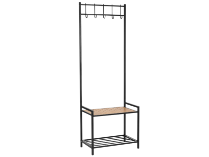 Černý stojací věšák Bizzotto Haldor 180 x 65 cm