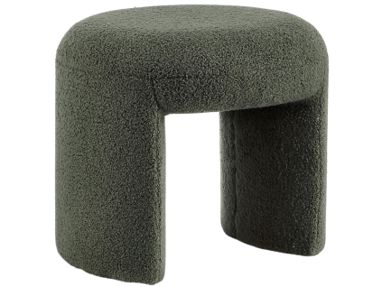 Zelený bouclé taburet Bizzotto Wilor 47 cm