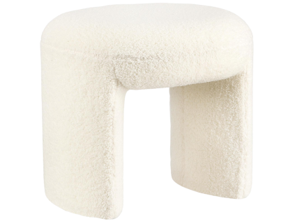 Bílý bouclé taburet Bizzotto Wilor 47 cm