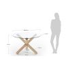 Skleněný kulatý jídelní stůl Kave Home Lotus 120 cm