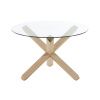 Skleněný kulatý jídelní stůl Kave Home Lotus 120 cm