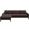 Hnědá látková rohová pohovka MESONICA Musso Tufted I, levá, 248 cm