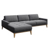 Tmavě šedá látková rohová pohovka MESONICA Musso Tufted I, levá, 248 cm