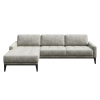 Šedá koženková rohová pohovka MESONICA Musso Tufted, levá, 248 cm