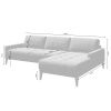 Šedá koženková rohová pohovka MESONICA Musso Tufted, levá, 248 cm