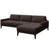 Hnědá látková rohová pohovka MESONICA Musso Tufted I, pravá, 248 cm