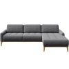 Tmavě šedá látková rohová pohovka MESONICA Musso Tufted I, pravá, 248 cm