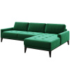 Zelená sametová rohová pohovka MESONICA Musso Tufted, pravá, 248 cm