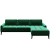 Zelená sametová rohová pohovka MESONICA Musso Tufted, pravá, 248 cm