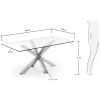 Skleněný jídelní stůl Kave Home Argo 180 x 100 cm s nerezovou podnoží