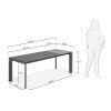Tmavě šedý skleněný rozkládací jídelní stůl Kave Home Axis 160/220x90 cm