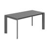Tmavě šedý skleněný rozkládací jídelní stůl Kave Home Axis 160/220x90 cm