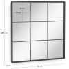 Černé kovové závěsné zrcadlo Kave Home Ulrica 80 x 80 cm