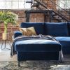 Sametová rozkládací pohovka Lofty Lilly 236 cm, levá -fv-interier-25