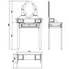 Bílý lakovaný konzolový stolek Vipack Amori 70 x 40 cm se zrcadlem