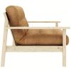 Hnědá manšestrová trojmístná rozkládací pohovka Karup Design Unwind 218 cm