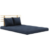 Tmavě modrá dvoumístná rozkládací pohovka Karup Design Shin Sano 140 cm