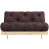 Tmavě hnědá dvoumístná rozkládací pohovka Karup Design Roots 140 cm
