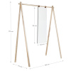 Hnědý dřevěný věšák Karup Design Hongi se zrcadlem 177 x 150 cm