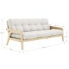 Tmavě modrá manšestrová trojmístná rozkládací pohovka Karup Design Grab 204 cm s hnědou konstrukcí