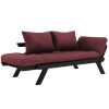 Bordově červená dvoumístná rozkládací pohovka Karup Design Bebop 174 cm s černou konstrukcí