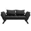 Tmavě šedá dvoumístná rozkládací pohovka Karup Design Bebop 174 cm s černou konstrukcí