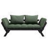 Zelená dvoumístná rozkládací pohovka Karup Design Bebop 174 cm s černou konstrukcí