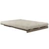 Šedá lněná dvoumístná rozkládací pohovka Karup Design Roots 140 cm s hnědou konstrukcí