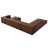 Koňakově hnědá kožená pohovka do "U" Windsor & Co Madame 365 cm, levá